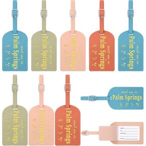 8 Pcs Palm Springs Leather Luggage Tags Bridesmaid Proposal Gifts Luggage Tags Meet Me in Palm Springs Bachelorette Party Bridal Shower Favor Girls Travel Gifts