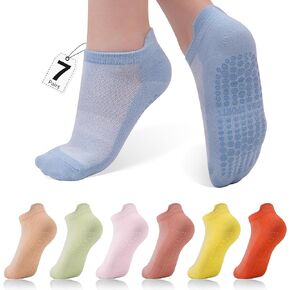 7 Pairs Pilates Socks with Grips for Women