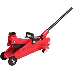 K Tool International 63103A 2 TON Automotive Trolley Floor Jack للمرائب ، ومحلات الإصلاح ، و DIY ، محمولة ، مضغوطة ، 4000 رطل. السعة ، نطاق الرفع الهيدروليكي 5.125 " - 13" ، الصلب الثقيل ، الأحمر
