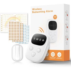 2025 New Wireless Bedwetting Alarm, Bed Wetting Alarm for Boys and Girls, Compact & Comfortable Wireless Sensor, 7 Melodies 3 Modes, Bed Wetting Solutions for Kids, Includes Progress Card and Stickers