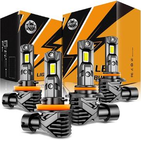 Auxbeam 9005 and 9006 Fog Lights, 6500K Super Bright Light, Plug and Play, Pack of 4