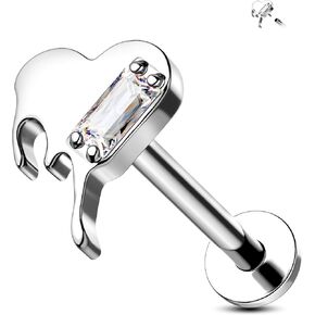 Jewseen G23 Titanium 16g Internally Threaded Flat Back Earrings Heart Helix Earrings Cartilage Stud Conch Tragus Piercing Jewelry Lip Nose Stud for Women