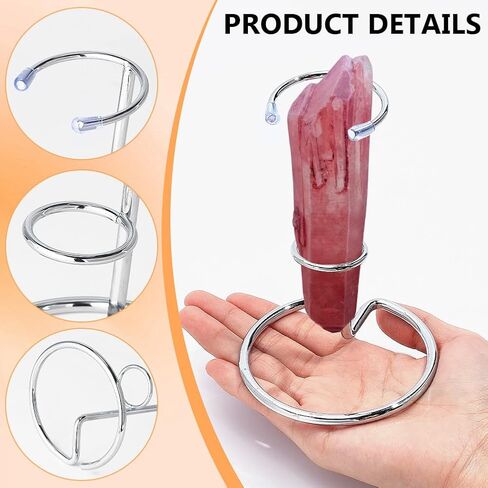 NBeads 3 PCS Crystal Wand Wand Stand ، شاشة الصخور تقف الحديد مع عرض الحديد حامل الحامل لأحجار الكريمة الصغيرة العقيق Crystal Mineral ، 3.4 × 5.1 بوصة ، الذهب الفاتح in Saudi Arabia