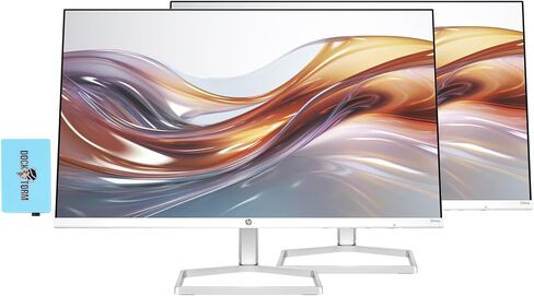HP 24" FHD IPS (1920x1080) Monitor (Replaces M24FW) Bundle with Docztorm Dock, 100Hz Refresh Rate, HDMI, VGA, Flicker-Free, Ideal for Home & Business, White/Silver (2024 Latest Model) in Saudi Arabia