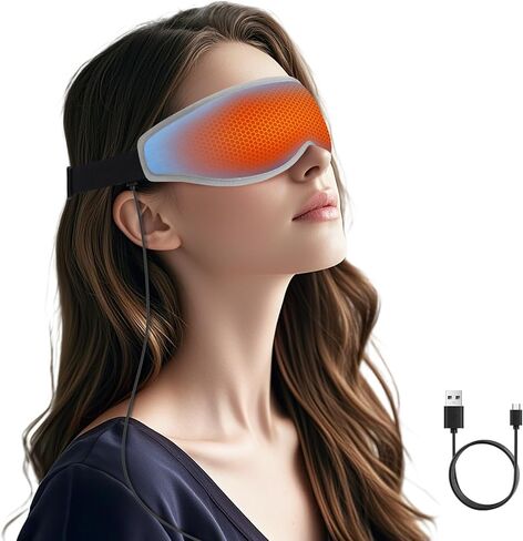 Heated Eye Mask Warm Eye Compress for Dry Eyes - USB Electric Heat Eye Mask Heating Pad for Dry Eye Relief, Stye, Blepharitis, Improve Sleep in Kuwait