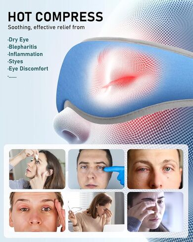 Heated Eye Mask Warm Eye Compress for Dry Eyes - USB Electric Heat Eye Mask Heating Pad for Dry Eye Relief, Stye, Blepharitis, Improve Sleep in Kuwait
