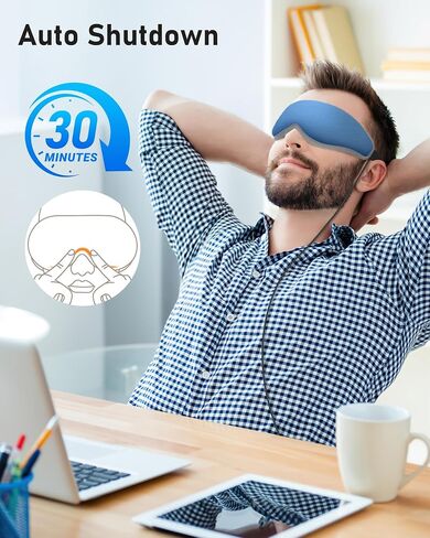 Heated Eye Mask Warm Eye Compress for Dry Eyes - USB Electric Heat Eye Mask Heating Pad for Dry Eye Relief, Stye, Blepharitis, Improve Sleep in Kuwait