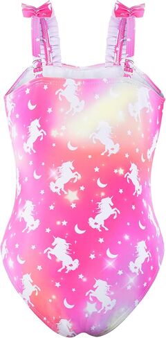 Girls One Piece Swimsuits Ruffle Mermaid Toddler Bathing Suit Cute Summer Beach Swimwear 3-8 Years in Saudi Arabia