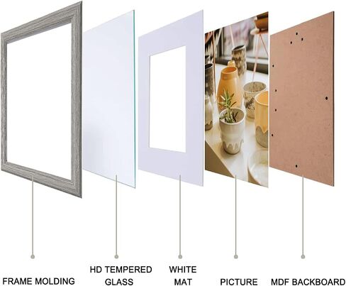 إطار صورة KTKDE 5x7 مع حصيرة ل 4 × 6 ، إطارات صور خشبية طبيعية مجموعة من 4 عبوات ، إطار من الخشب إطار زجاجي عالي الدقة ، طاولة الخشب MDF وجدار تصاعد الأفقي أو الشاشة العمودية in Saudi Arabia