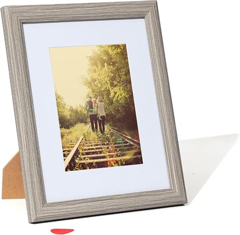 إطار صورة KTKDE 5x7 مع حصيرة ل 4 × 6 ، إطارات صور خشبية طبيعية مجموعة من 4 عبوات ، إطار من الخشب إطار زجاجي عالي الدقة ، طاولة الخشب MDF وجدار تصاعد الأفقي أو الشاشة العمودية in Saudi Arabia
