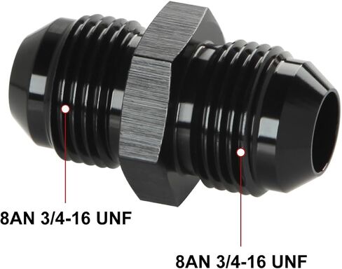 8AN to 6AN Male Flare Reducer Union Adapter Fitting Aluminum Black in Saudi Arabia
