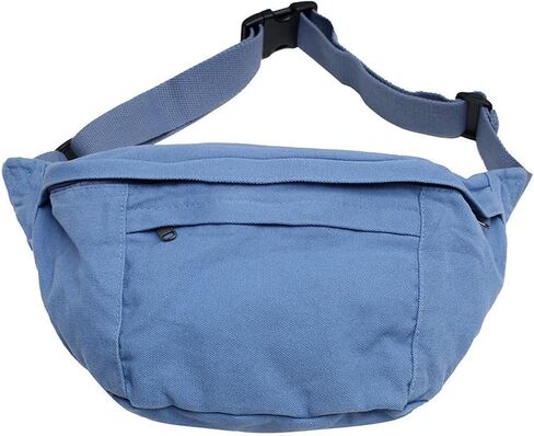 Unisex Slouchy Sling Bag, Large Fanny Pack with Multiple Compartments, Canvas Chest Purse Crossbody Bag, Adjustable Strap, Large Capacity (Orange) in Saudi Arabia