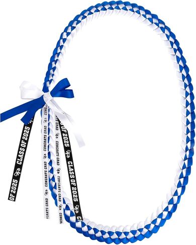 Graduation Leis 2025, Graduation Necklace Class of 2025 Ribbon Leis for Graduation Handmade Graduation Braided Necklace DIY Graduation Accessories for Women Man Grad Gift Party Supplies in Kuwait