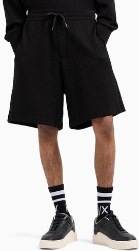 Armani Exchange Men's Allover Logo Fleece Short in Saudi Arabia