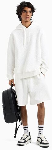 Armani Exchange Men's Allover Logo Fleece Short in Saudi Arabia