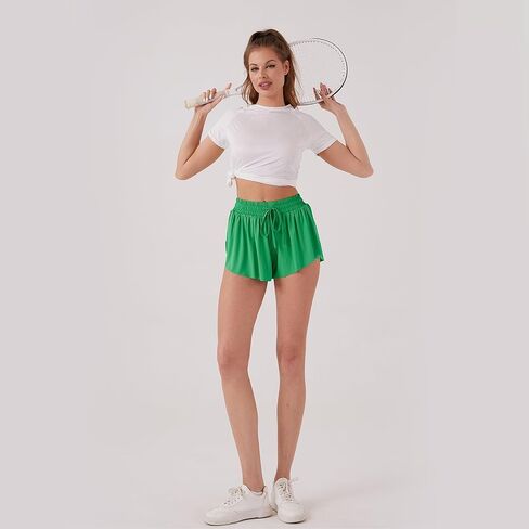 Girls Flowy Shorts,Butterfly Shorts for Girlss 2 in 1 for Athletic,Casual in Saudi Arabia