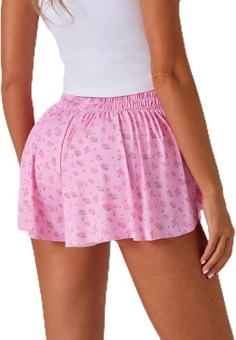 Girls Flowy Shorts,Butterfly Shorts for Girlss 2 in 1 for Athletic,Casual in Saudi Arabia