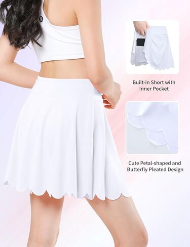 Girls Skorts Tennis Skirt for Girls with Pocket Flowy Butterfly Pleated Athletic Skort Toddler Kids 5-14Y in Kuwait