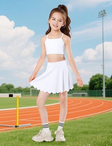 Girls Skorts Tennis Skirt for Girls with Pocket Flowy Butterfly Pleated Athletic Skort Toddler Kids 5-14Y in Kuwait
