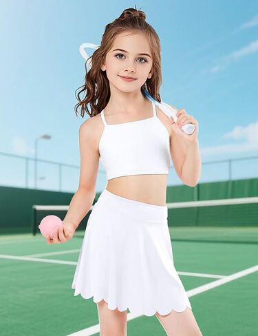 Girls Skorts Tennis Skirt for Girls with Pocket Flowy Butterfly Pleated Athletic Skort Toddler Kids 5-14Y in Kuwait