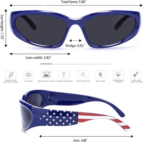 knliwkm 2 Pairs Y2K Wrap Around Sunglasses Sports Futuristic Oval Glasses for Women Men Trendy Fashion Shades Silver in Saudi Arabia