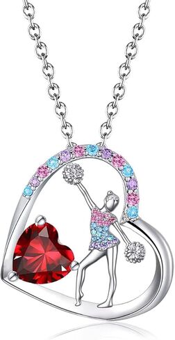 هدايا قلادة المشجعين من الحجر المولد للفتيات قلب قوس قزح قوس قزح المبتهج مجوهرات قلادة هدايا عيد ميلاد هدايا للأطفال in Kuwait