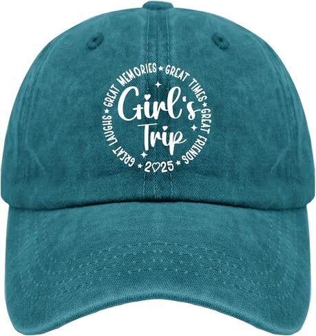 رحلة الفتاة 2025 قبعات للسيدات مضحكة فتاة 2024 قبعات البيسبول الأنيقة قبعة تمرين مغسولة in Saudi Arabia