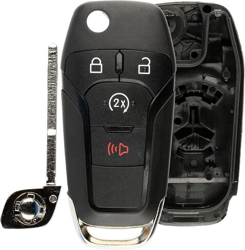 Remote Start Flip Key Fob Shell Case Replacement for Ford N5F-A08TDA, 5923694 in Kuwait