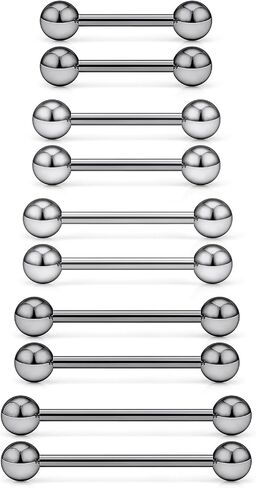 16G 14G 12G Titanium G23 Tongue Rings Nipple Piercing Jewelry Externally/Internally Threaded Bars Nipple Tongue Barbells Piercing Jewelry for Women Men 12mm 14mm 16mm 19mm 22mm in Saudi Arabia