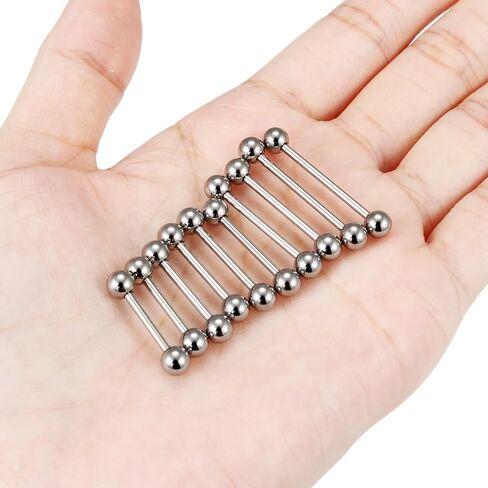 16G 14G 12G Titanium G23 Tongue Rings Nipple Piercing Jewelry Externally/Internally Threaded Bars Nipple Tongue Barbells Piercing Jewelry for Women Men 12mm 14mm 16mm 19mm 22mm in Saudi Arabia