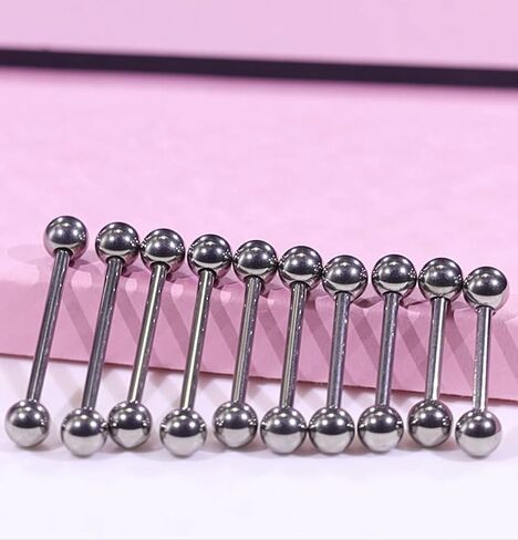 16G 14G 12G Titanium G23 Tongue Rings Nipple Piercing Jewelry Externally/Internally Threaded Bars Nipple Tongue Barbells Piercing Jewelry for Women Men 12mm 14mm 16mm 19mm 22mm in Saudi Arabia
