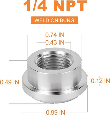 Gasher 2pcs لحام الألومنيوم على بونج 1/4 "NPT تجهيزات خزان الوقود القابلة لحام أنثى in Saudi Arabia