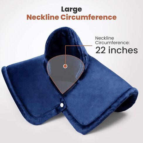 Heating Pad for Neck and Shoulders and Back, Electric Weighted Heat Pad for Pain Relief, 6 Heat Settings & Auto Shut Off Heated Wrap, Machine Washable Ultra Soft Fabric, Gifts for Women, Men, Mom, Dad in Saudi Arabia