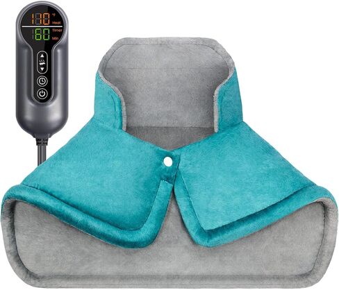Heating Pad for Neck and Shoulders and Back, Electric Weighted Heat Pad for Pain Relief, 6 Heat Settings & Auto Shut Off Heated Wrap, Machine Washable Ultra Soft Fabric, Gifts for Women, Men, Mom, Dad in Saudi Arabia