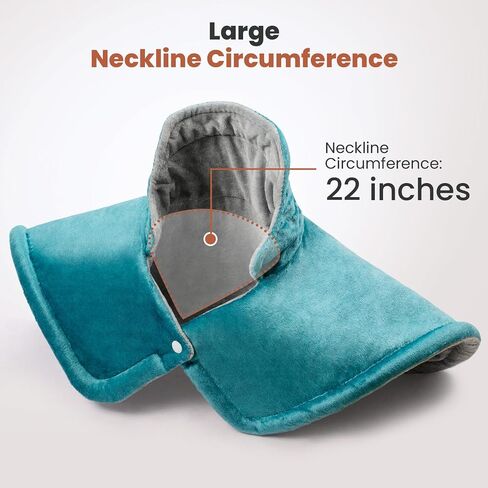 Heating Pad for Neck and Shoulders and Back, Electric Weighted Heat Pad for Pain Relief, 6 Heat Settings & Auto Shut Off Heated Wrap, Machine Washable Ultra Soft Fabric, Gifts for Women, Men, Mom, Dad in Saudi Arabia
