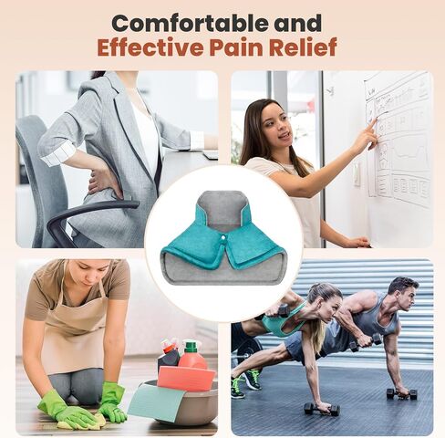 Heating Pad for Neck and Shoulders and Back, Electric Weighted Heat Pad for Pain Relief, 6 Heat Settings & Auto Shut Off Heated Wrap, Machine Washable Ultra Soft Fabric, Gifts for Women, Men, Mom, Dad in Saudi Arabia