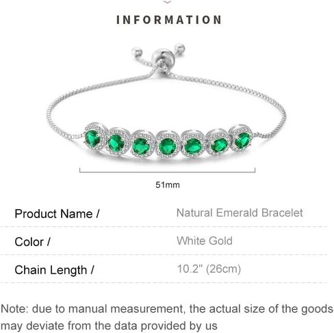 14K Gold Bracelet with Emerald Gemstone and Moissanite for Women, Bezel Design, Ideal Birthday Jewelry Gift in Saudi Arabia