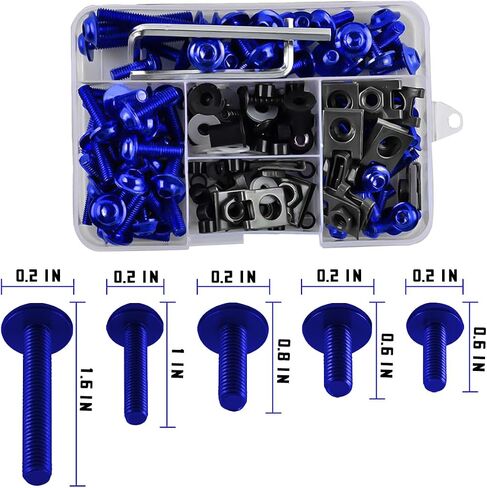 195PCS Motorcycle Fairing Bolt Kit, M5 M6 Aluminum Motor Windscreen Screws Fasteners Fairing Bolts Nut Clips Mounting Washers Nuts Screws Assortment, Universal for Motor, Sport Bike（Green） in Saudi Arabia