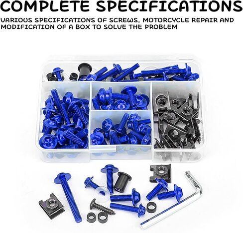 195PCS Motorcycle Fairing Bolt Kit, M5 M6 Aluminum Motor Windscreen Screws Fasteners Fairing Bolts Nut Clips Mounting Washers Nuts Screws Assortment, Universal for Motor, Sport Bike（Green） in Saudi Arabia