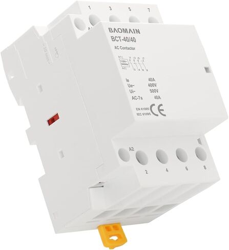 Baomain AC Contactor 63A 4 Pole 4 Normally Open 4 NO Universal Circuit Control 35mm DIN Rail Mount CE Listed BCT-63/40 (AC 110V) in Saudi Arabia