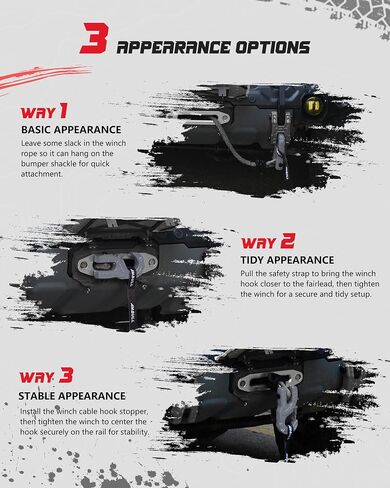3/8" Tow Winch Hook with Cable Stopper, 10T Winch Hook, Upgrade Heavy Duty Forged Steel Winch Hook, 31967lbs Max Strength, Clevis Clip Hook Set for Synthetic Rope, UTV, ATV, Off-Road, Gray in Saudi Arabia