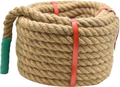 1/2 Inch x 100ft Jute Rope Natural Thick Heavy Hemp Rope Nautical Ropes Twisted Manila Rope for Crafts, Climbing, Bundling,Anchor, Hammock, Nautical, Cat Scratching Post, Tug of War, Decorate in Saudi Arabia