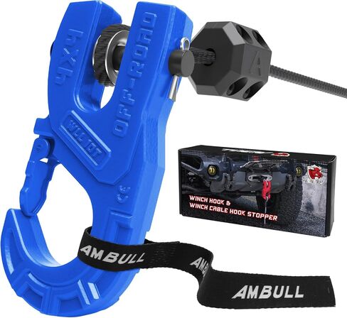 3/8" Tow Winch Hook with Cable Stopper, 10T Winch Hook, Upgrade Heavy Duty Forged Steel Winch Hook, 31967lbs Max Strength, Clevis Clip Hook Set for Synthetic Rope, UTV, ATV, Off-Road, Gray in Saudi Arabia