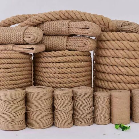 1/2 Inch x 100ft Jute Rope Natural Thick Heavy Hemp Rope Nautical Ropes Twisted Manila Rope for Crafts, Climbing, Bundling,Anchor, Hammock, Nautical, Cat Scratching Post, Tug of War, Decorate in Saudi Arabia