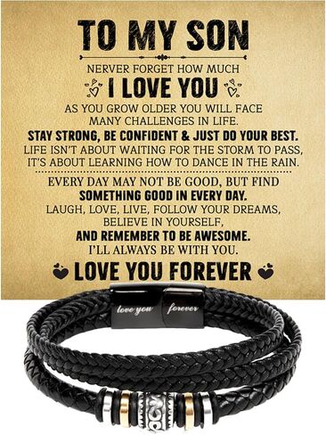 To My Son Bracelet - Birthday Gift For Son With Message Card and Box in Saudi Arabia