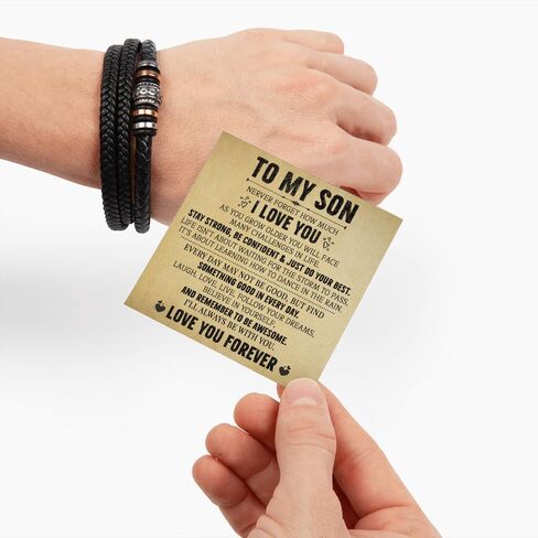 To My Son Bracelet - Birthday Gift For Son With Message Card and Box in Saudi Arabia