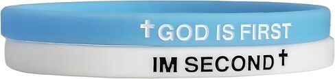 LIU JUN God Is First Bracelet, GOD IS FIRST IM SECOND Christian Rubber Bracelets Inspirational Engraved Bible Verses Cross Silicone Bracelet For Women Men Faith Gifts in Saudi Arabia