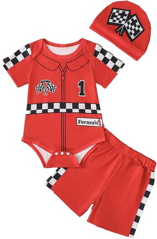 Baby Boy 1st Birthday Outfit One Year Old Birthday Clothes First Birthday Race Car Driver Bosysuit in Saudi Arabia