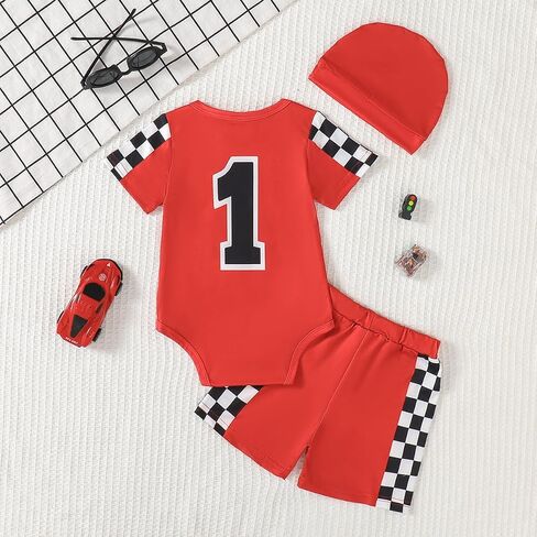 Baby Boy 1st Birthday Outfit One Year Old Birthday Clothes First Birthday Race Car Driver Bosysuit in Saudi Arabia