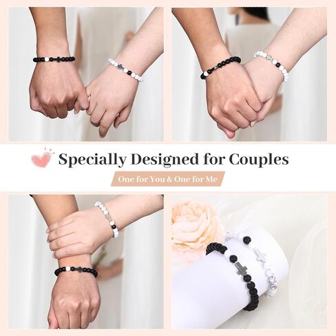 I Love You Beaded Cross Bracelet, Matching Bracelets for Couples Gifts for Him Christian Bracelets for Women, Love Bracelet Relationship Bracelets His & Her Valentine'S Day Cool Bracelets With Cross in Kuwait